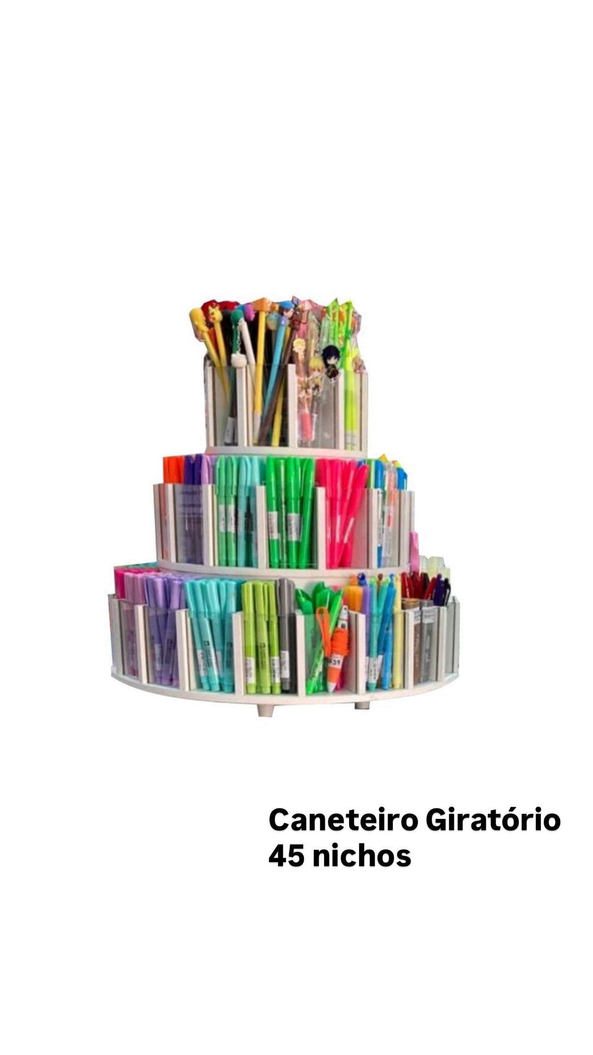 Caneteiro Giratório de Balcão 45 nichos